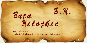 Bata Milojkić vizit kartica